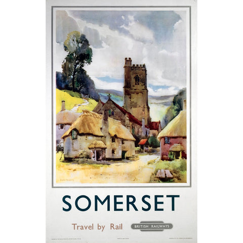 Somerset travel by Rail 24" x 32" Matte Mounted Print