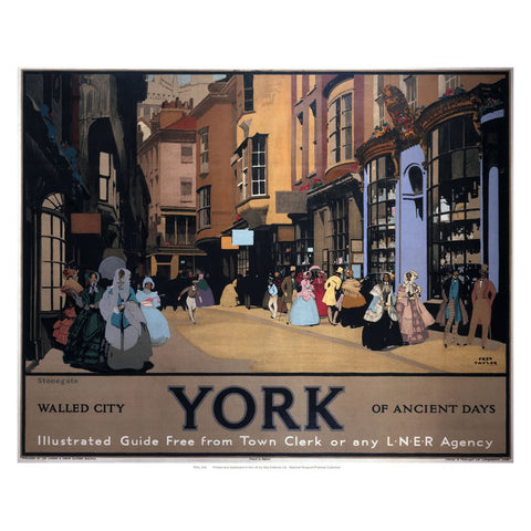 Walled City York of Ancient Days 24" x 32" Matte Mounted Print