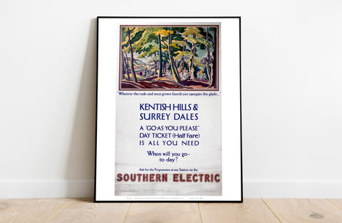 Kentish Hills And Surrey Dales Southern Electric Art Print