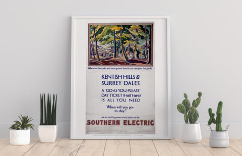 Kentish Hills And Surrey Dales Southern Electric Art Print