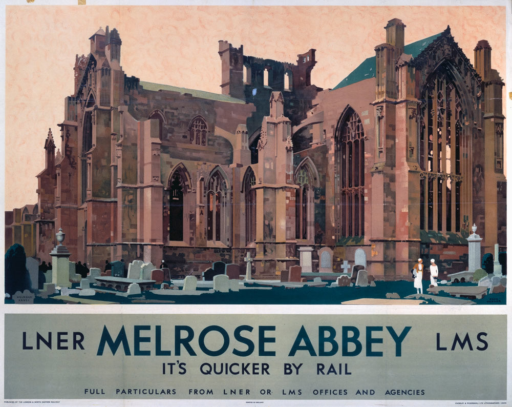 Melrose Abbey LNER 24" x 32" Matte Mounted Print