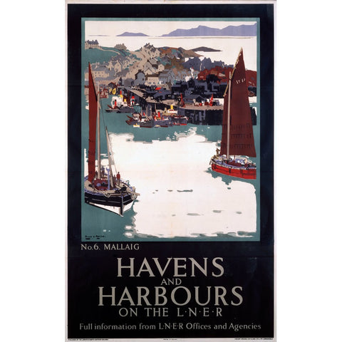 Mallaig Havens and Harbours LNER 24" x 32" Matte Mounted Print