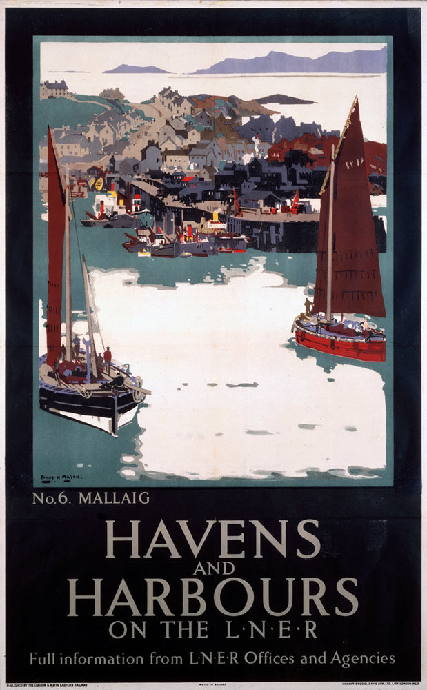 Mallaig Havens and Harbours LNER 24" x 32" Matte Mounted Print