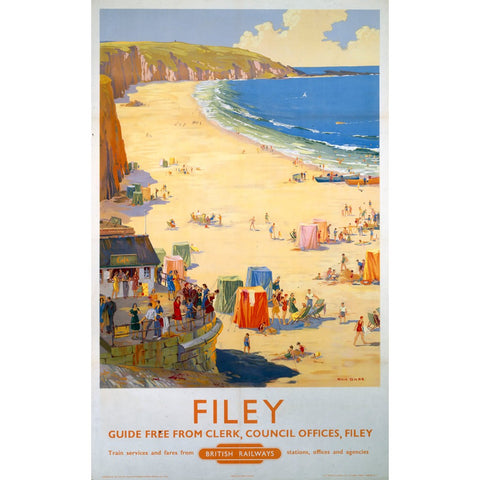 Filey British Railways 24" x 32" Matte Mounted Print