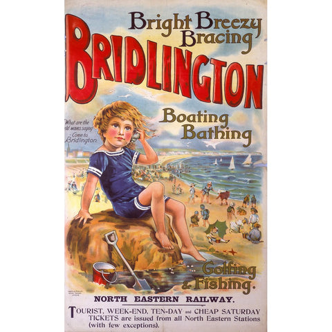 Bridlington Bright Breezy Bracing 24" x 32" Matte Mounted Print