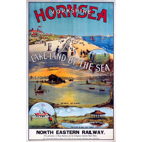 Hornsea Yorkshire Lake land by the Sea 24" x 32" Matte Mounted Print