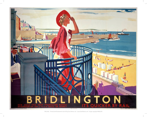 Bridlington It's Quicker By Rail 24" x 32" Matte Mounted Print