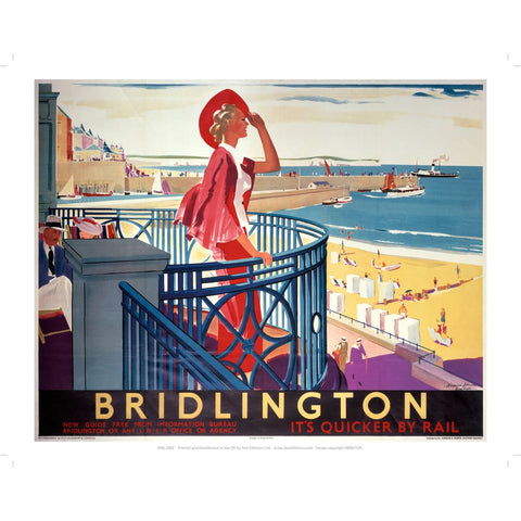 Bridlington It's Quicker By Rail 24" x 32" Matte Mounted Print