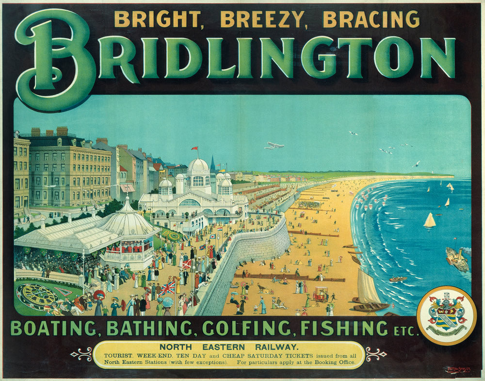 Bridlington Bright Breezy Bracing 24" x 32" Matte Mounted Print
