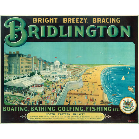 Bridlington Bright Breezy Bracing 24" x 32" Matte Mounted Print