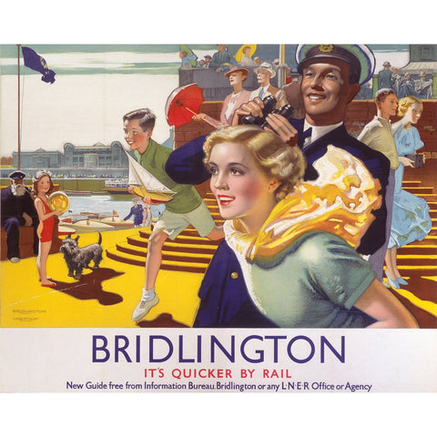 Bridlington It's Quicker By Rail 24" x 32" Matte Mounted Print