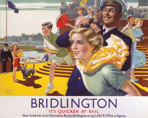 Bridlington It's Quicker By Rail 24" x 32" Matte Mounted Print