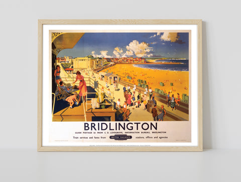 Bridlington Beach View - It's Quicker By Rail - Art Print