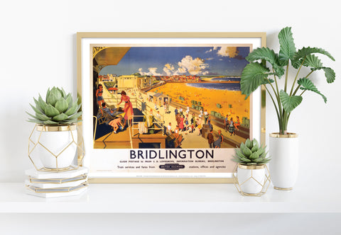 Bridlington Beach View - It's Quicker By Rail - Art Print