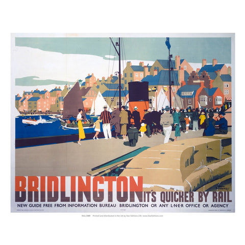 Bridlington It's Quicker By Rail 24" x 32" Matte Mounted Print