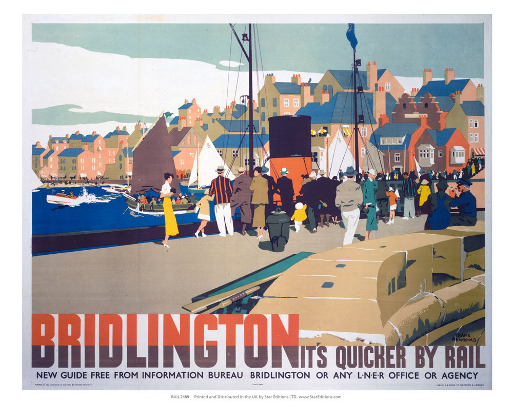 Bridlington It's Quicker By Rail 24" x 32" Matte Mounted Print
