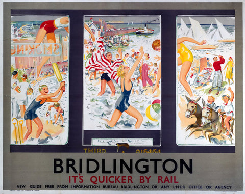 Bridlington It's Quicker By Rail 24" x 32" Matte Mounted Print