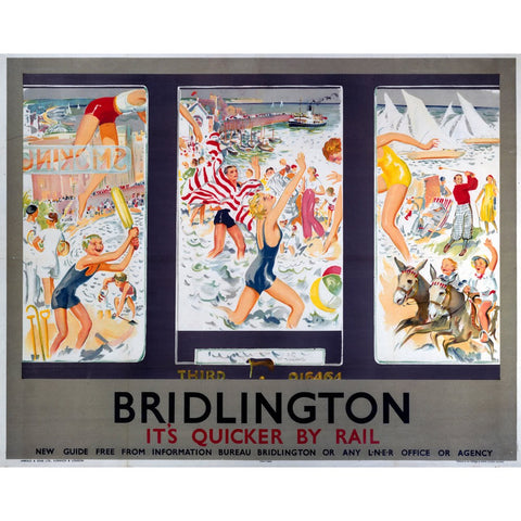 Bridlington It's Quicker By Rail 24" x 32" Matte Mounted Print