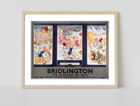 Bridlington Busy Beach - It's Quicker By Rail - Art Print