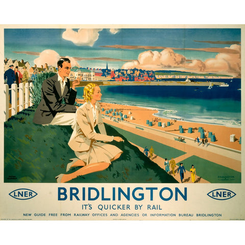 Bridlington It's Quicker By Rail 24" x 32" Matte Mounted Print