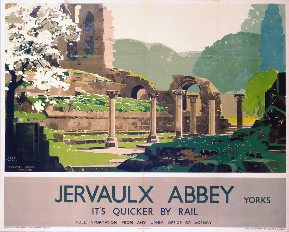 Jervaulx Abbey Yorkshire LNER 24" x 32" Matte Mounted Print