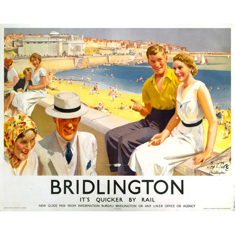 Bridlington It's Quicker By Rail 24" x 32" Matte Mounted Print