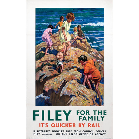 Filey for the Family LNER 24" x 32" Matte Mounted Print