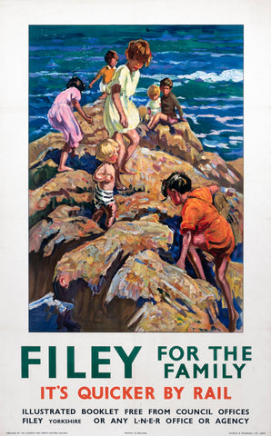 Filey for the Family LNER 24" x 32" Matte Mounted Print