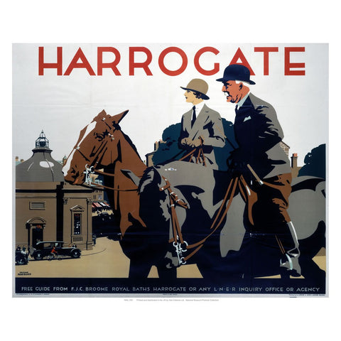 Harrogate Couple on Horses 24" x 32" Matte Mounted Print