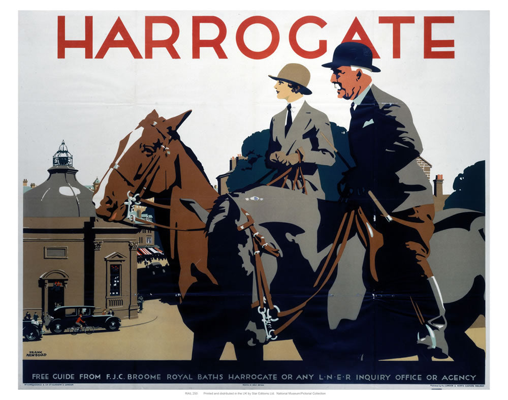 Harrogate Couple on Horses 24" x 32" Matte Mounted Print