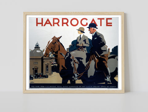 Harrogate, Couple On Horses - 11X14inch Premium Art Print
