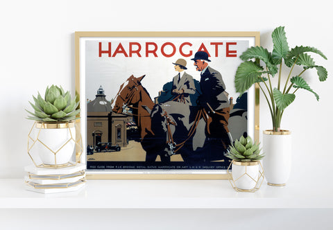 Harrogate, Couple On Horses - 11X14inch Premium Art Print
