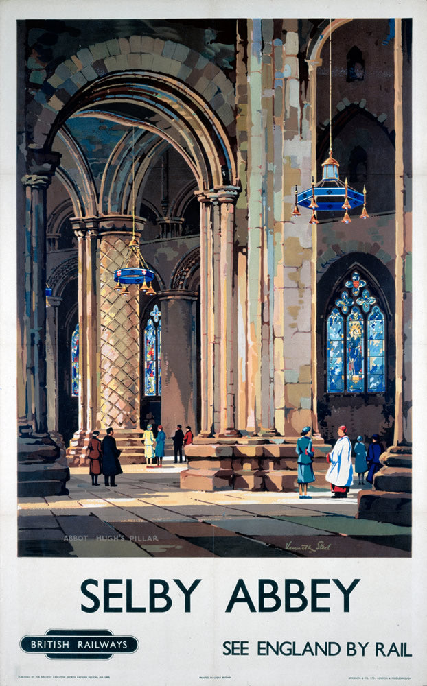 Selby Abbey See England by Rail 24" x 32" Matte Mounted Print