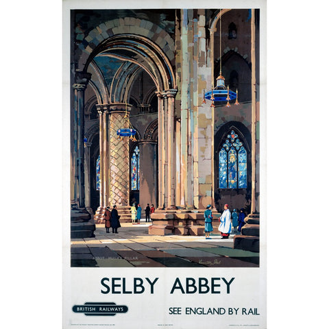 Selby Abbey See England by Rail 24" x 32" Matte Mounted Print