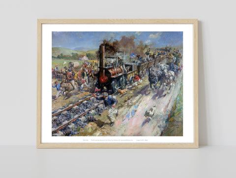 Crowd Greeting Train - 11X14inch Premium Art Print