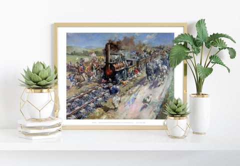 Crowd Greeting Train - 11X14inch Premium Art Print