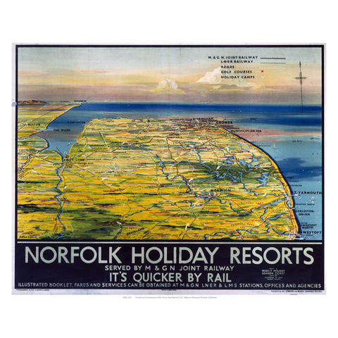 Norfolk holiday resorts 24" x 32" Matte Mounted Print