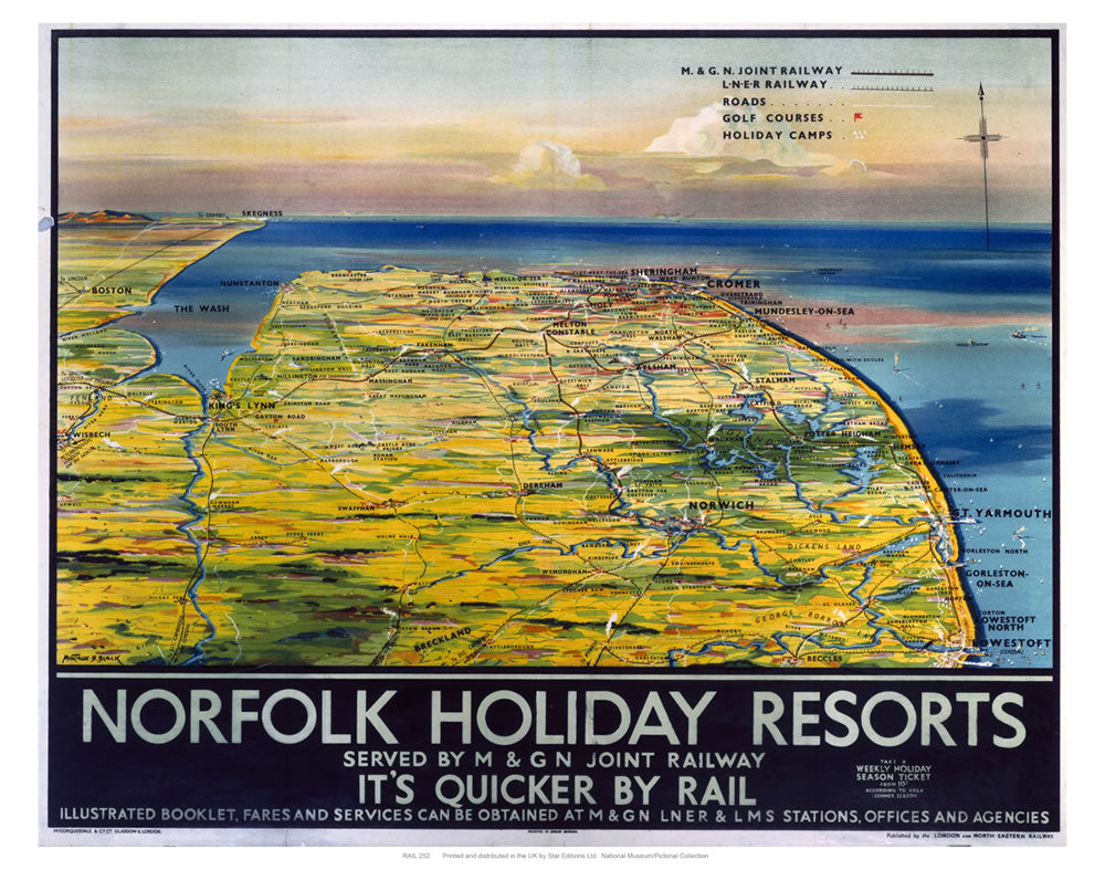 Norfolk holiday resorts 24" x 32" Matte Mounted Print