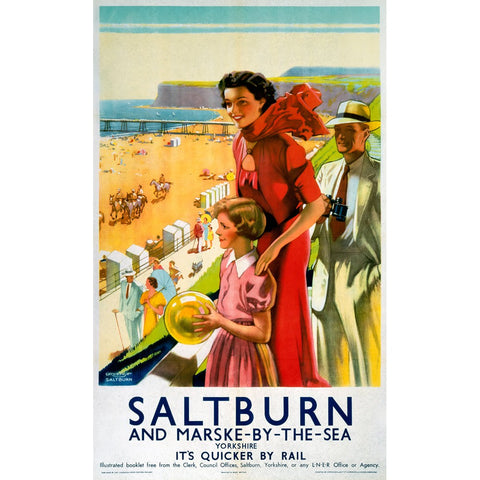 Saltburn and Marske by the Sea Yorkshire 24" x 32" Matte Mounted Print