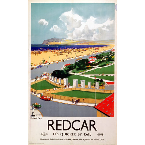 Redcar It's Quicker By Rail 24" x 32" Matte Mounted Print