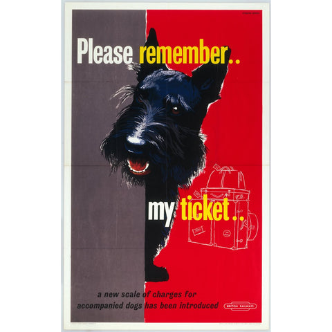 Please Remember My Ticket - Dog 24" x 32" Matte Mounted Print