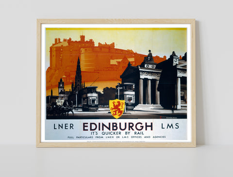 Edinburgh, It's Quicker By Rail - 11X14inch Premium Art Print