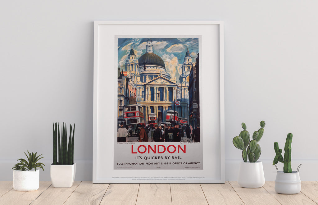 London, It's Quicker By Rail - 11X14inch Premium Art Print