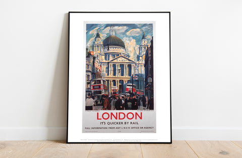 London, It's Quicker By Rail - 11X14inch Premium Art Print