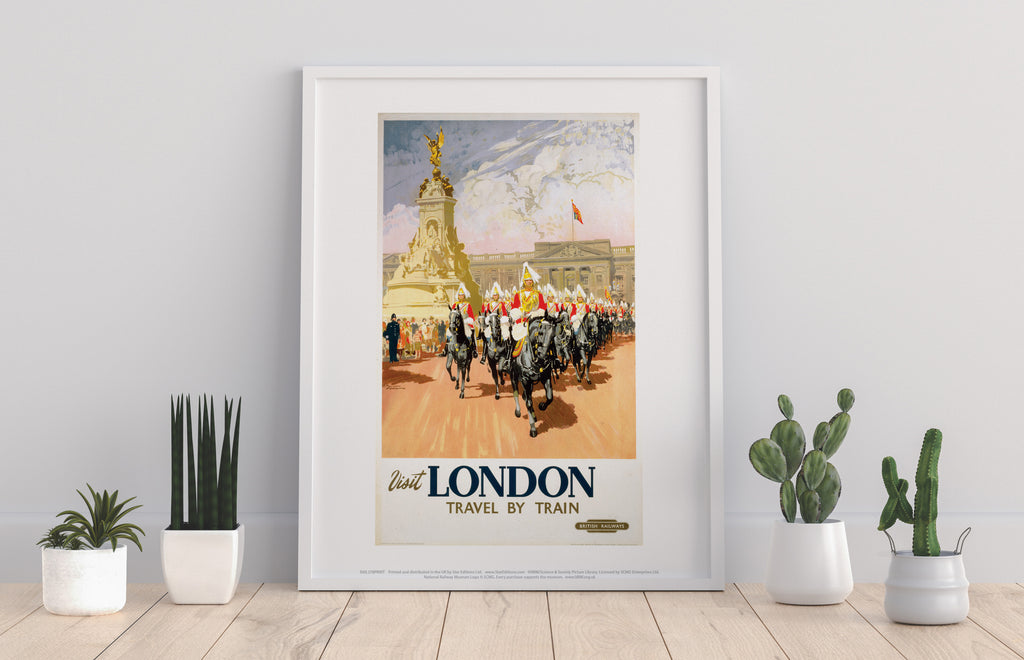 Visit London Travel By Train - 11X14inch Premium Art Print