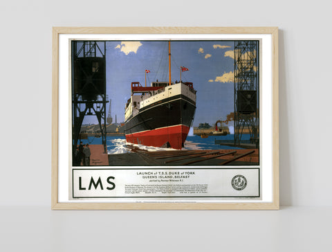 Launch Of T.S.S. Duke Of York, Belfast - Premium Art Print