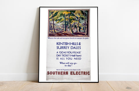 Kentish Hills And Surrey Dales - 11X14inch Premium Art Print