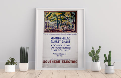 Kentish Hills And Surrey Dales - 11X14inch Premium Art Print