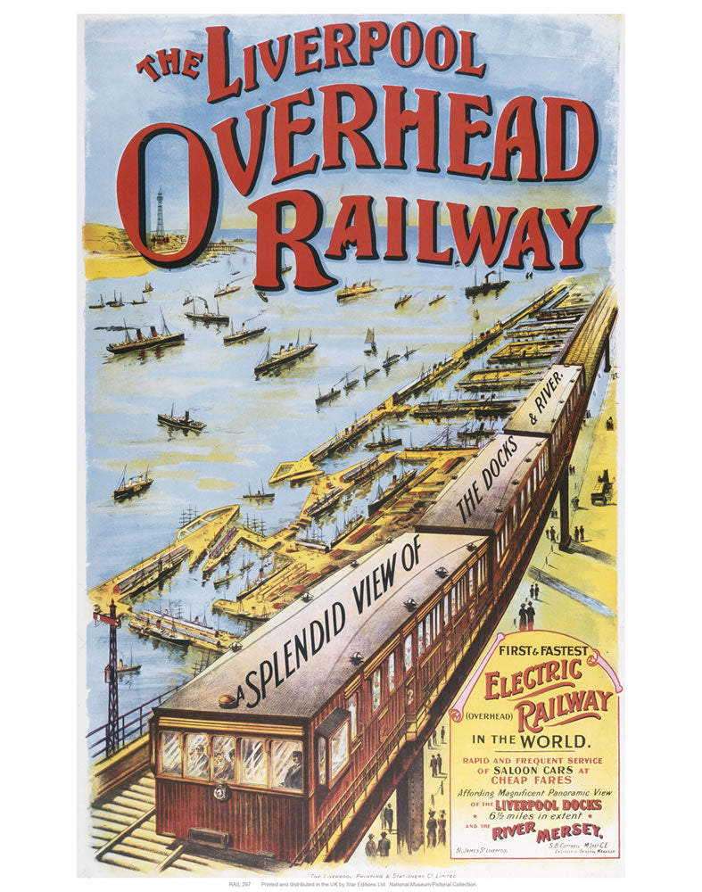 Liverpool overhead railways 24" x 32" Matte Mounted Print