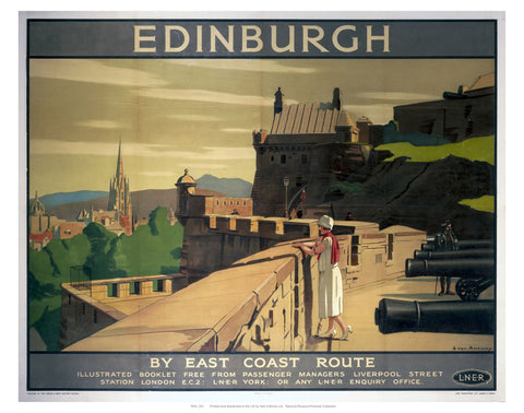 Edinburgh Battlements 24" x 32" Matte Mounted Print